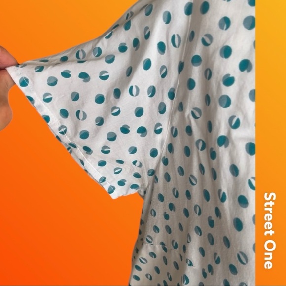 White and Green Polka Dot Women's Top - Picture 7 of 11